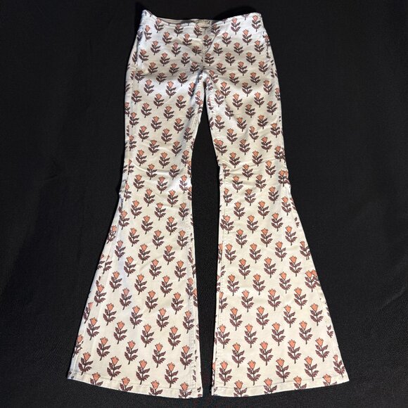 Free People Penny Pull-On Printed Flare Jeans Sz 28 - Picture 4 of 16